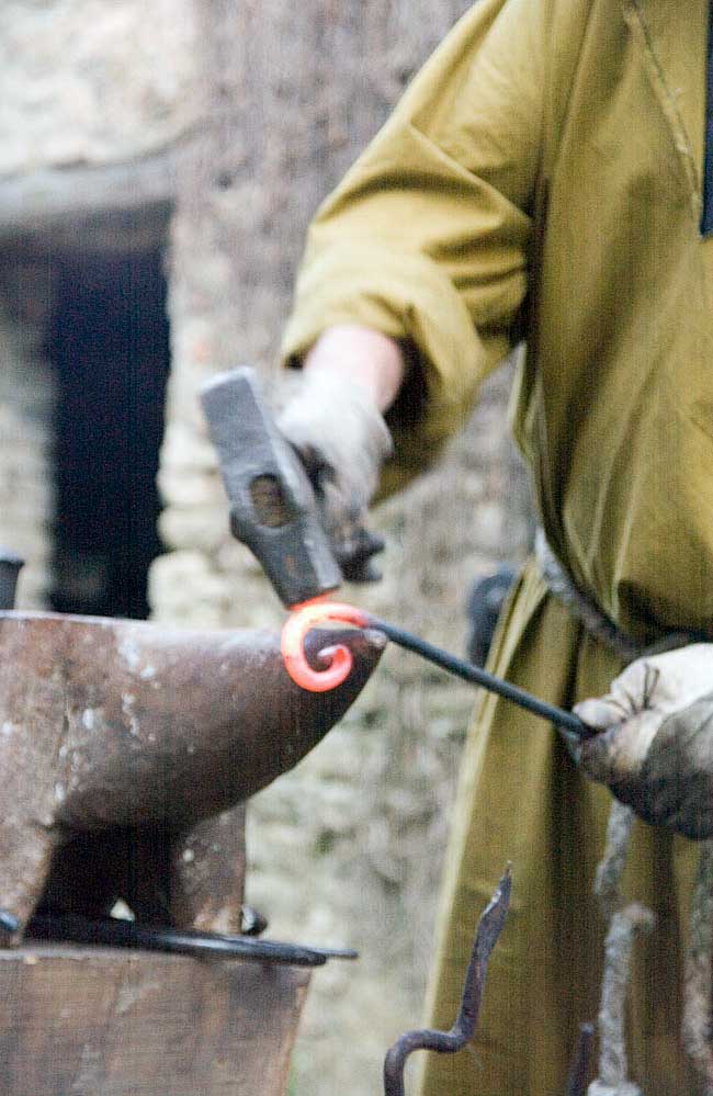 metalsmith demonstrates ancient craft